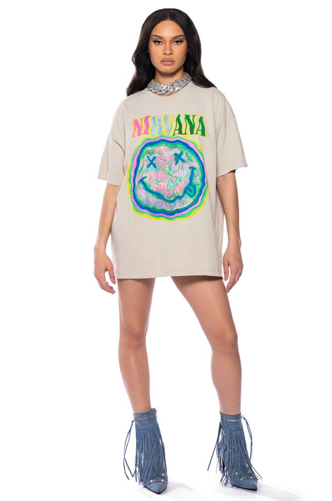 Back View Nirvana Trippy Graphic Tee