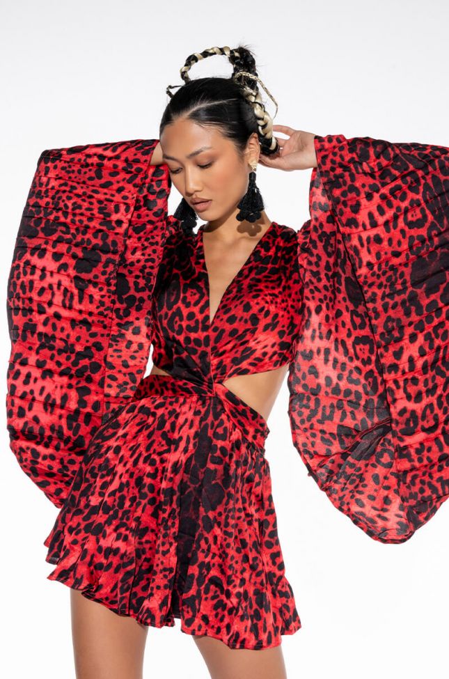 Front View No Limit Leopard Romper With Open Back