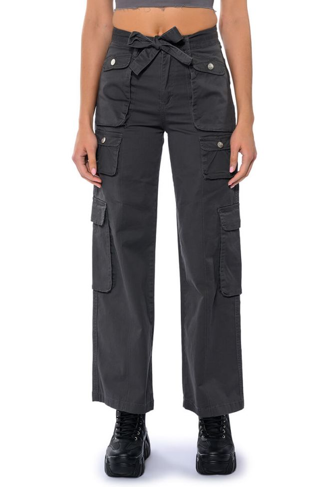 NOTHING ABOUT YOU BELTED CARGO PANTS
