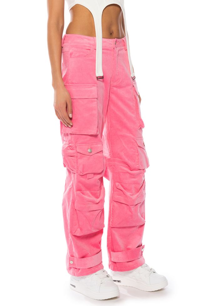 NOTHING BUT CORDUROY CARGO PANTS IN PINK