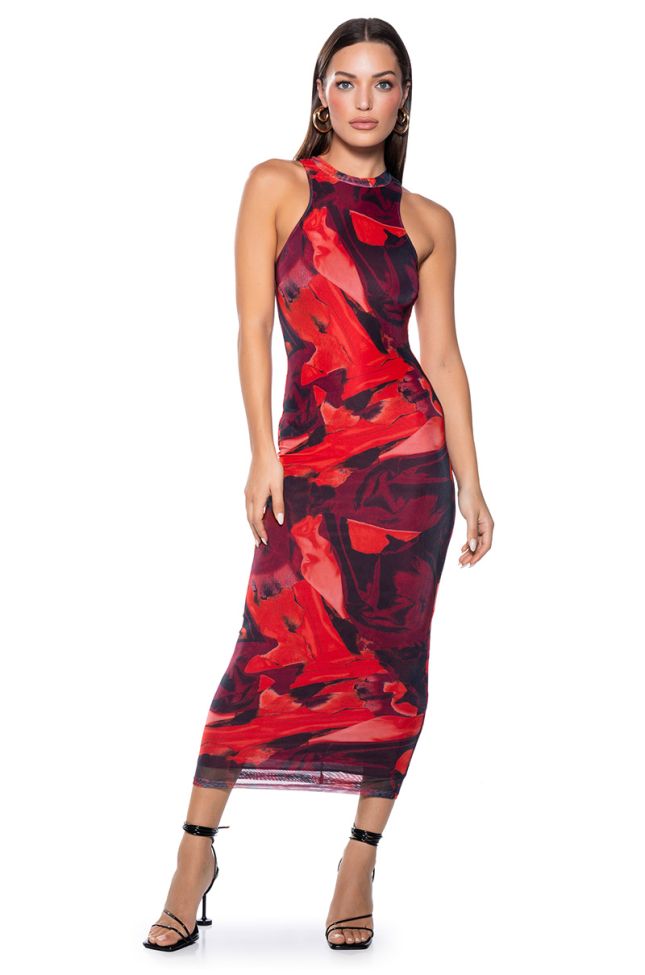 Front View On A Roll Printed Maxi Dress