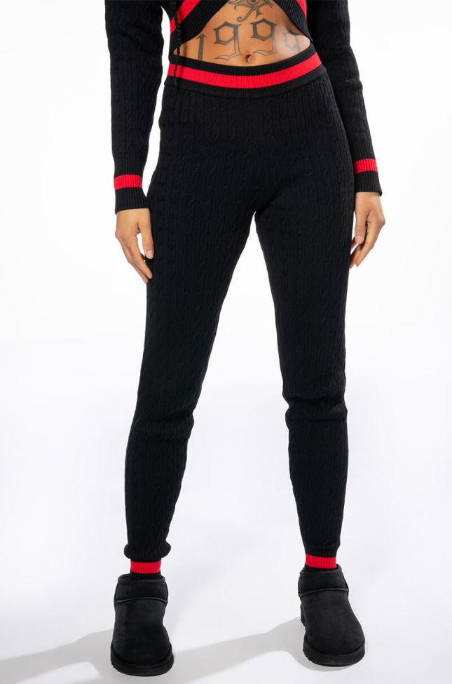 Front View One Love Stripe Sweater Legging