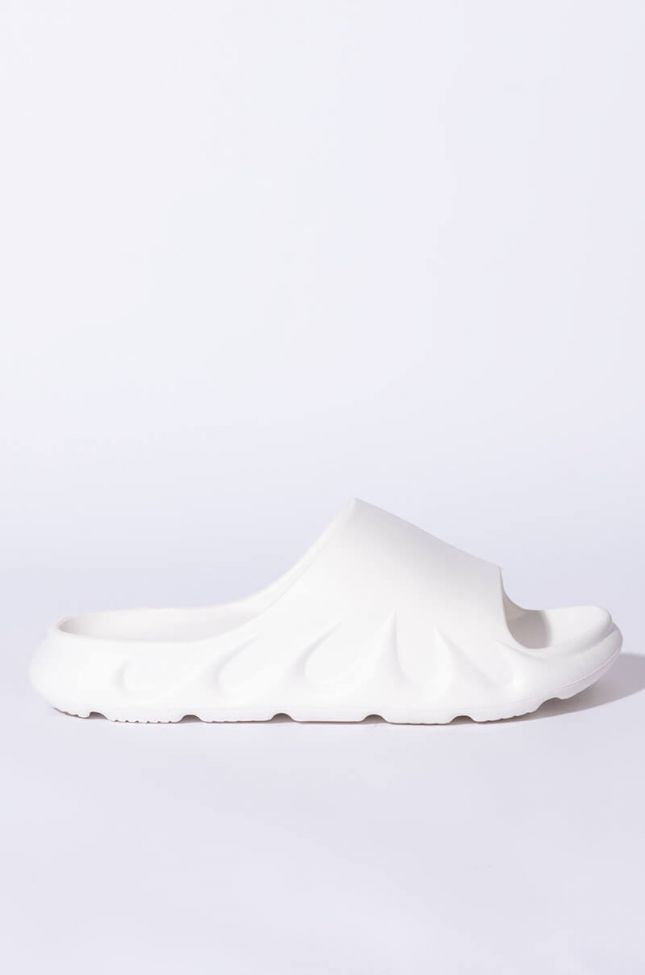 Back View Only In My Dreams Flat Sandal In White
