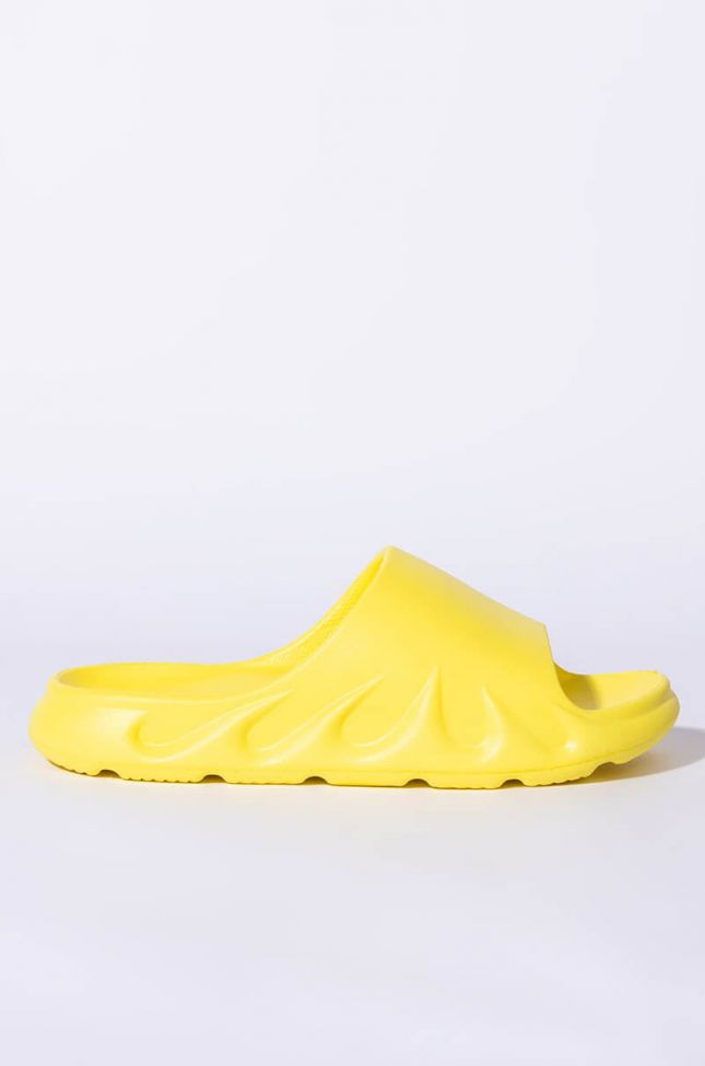 Front View Only In My Dreams Flat Sandal In Yellow