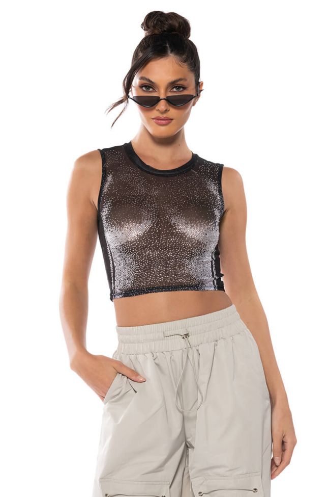 Front View Out Of This Galaxy Mesh Top