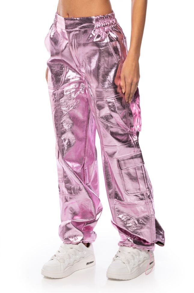 Side View Out Of This World Metallic Cargo Pants