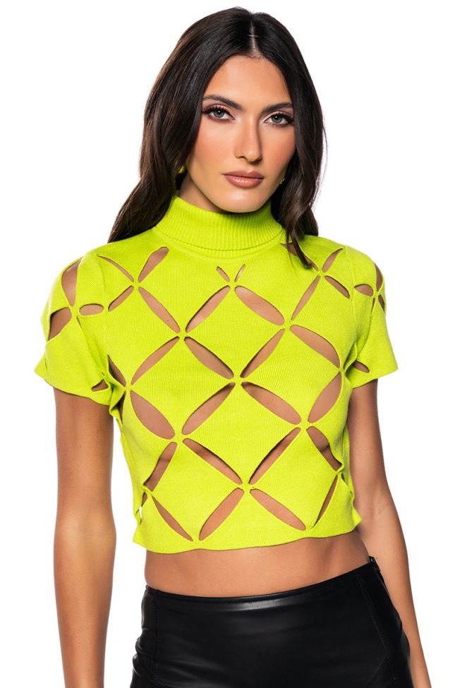 Front View Parallel Dimensions Cropped Sweater