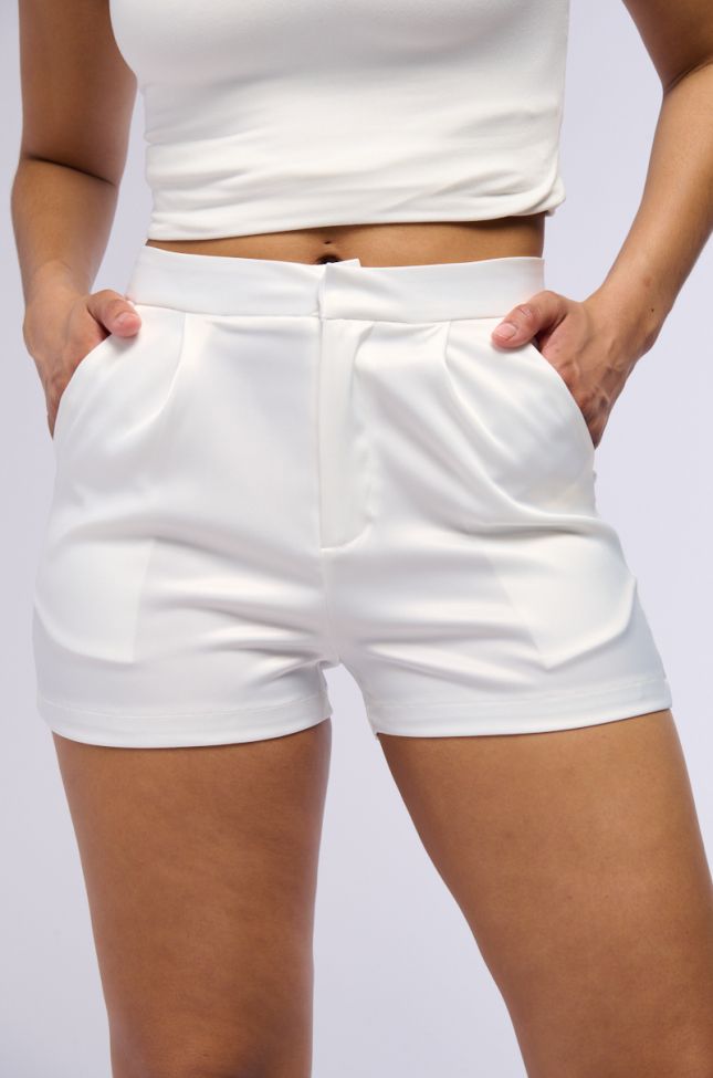 Extra View Passione Satin Shorts In White