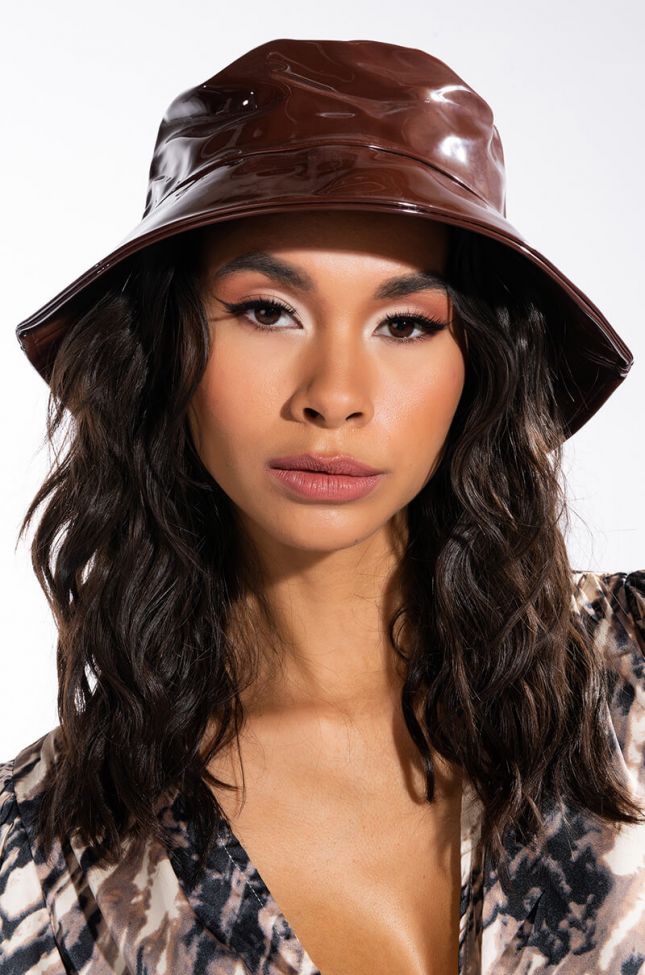Front View Patent Af Oversized Chocolate Bucket Hat