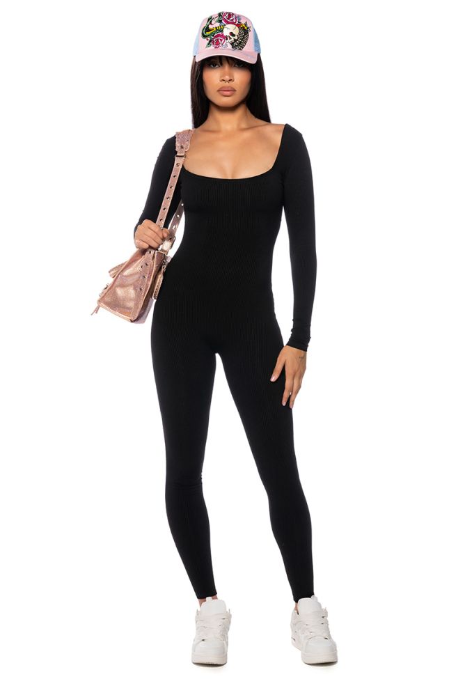 Front View Paxton Long Sleeve Catsuit