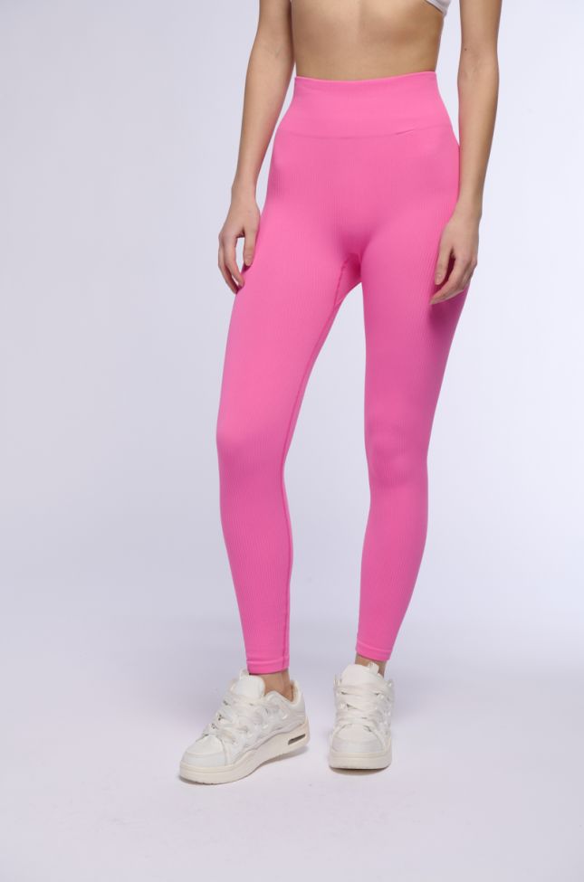 Full View Paxton Ribbed Legging In Pink