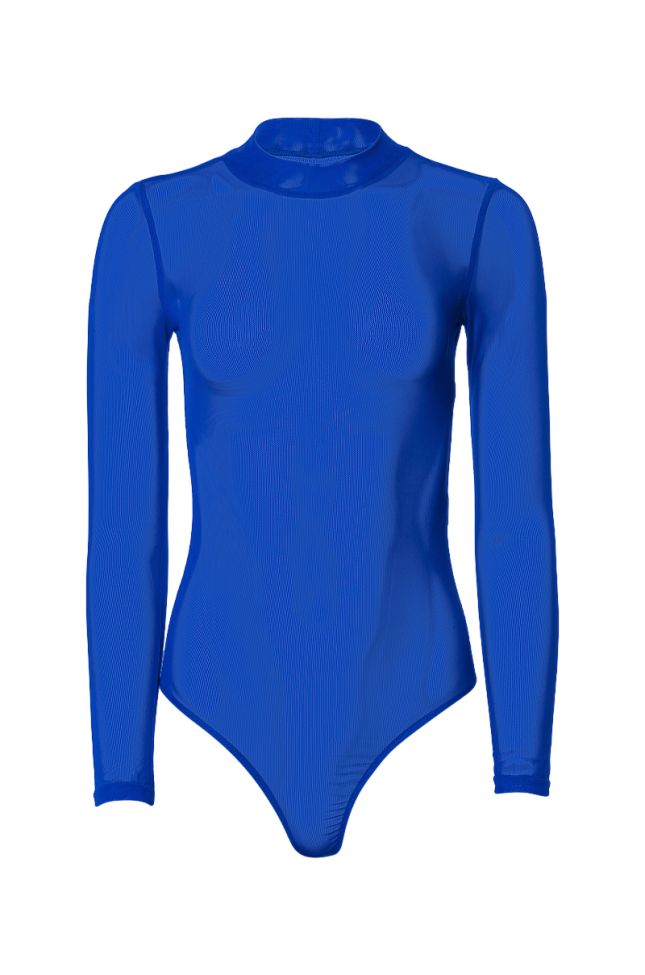 Front View Paxton Sexy Mesh Long Sleeve Bodysuit