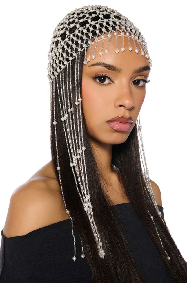Front View Pearl Dreams Beaded Hat