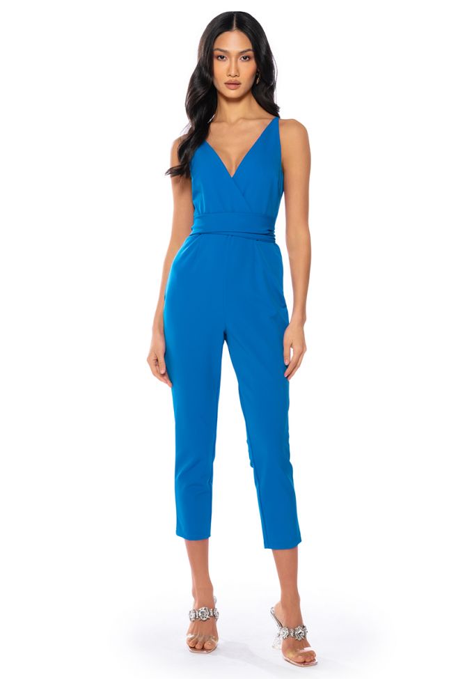PERFECT FIT SLEEVELESS BELTED JUMPSUIT