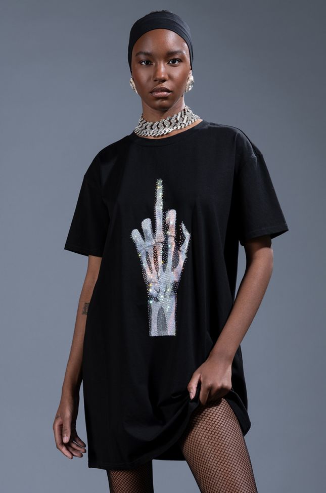 Front View Periodt Graphic T Shirt Dress