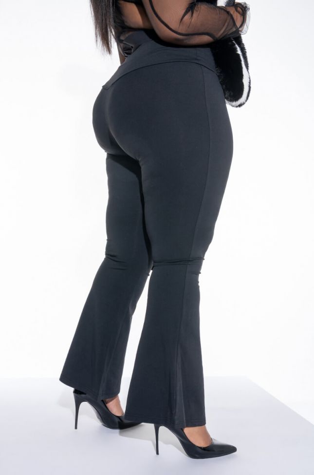Front View Plus Snatched High Rise Flare Pant