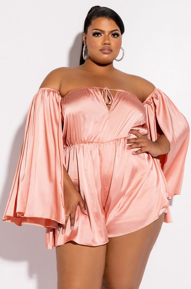 Front View Plus Take You There Off The Shoulder Romper
