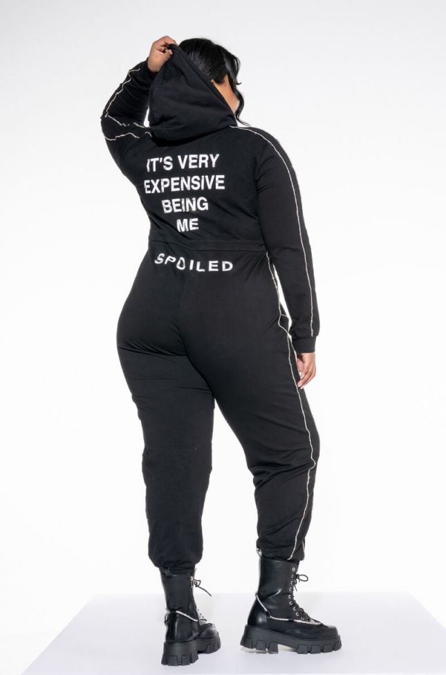 Front View Plus Very Spoiled Long Sleeve Jumpsuit