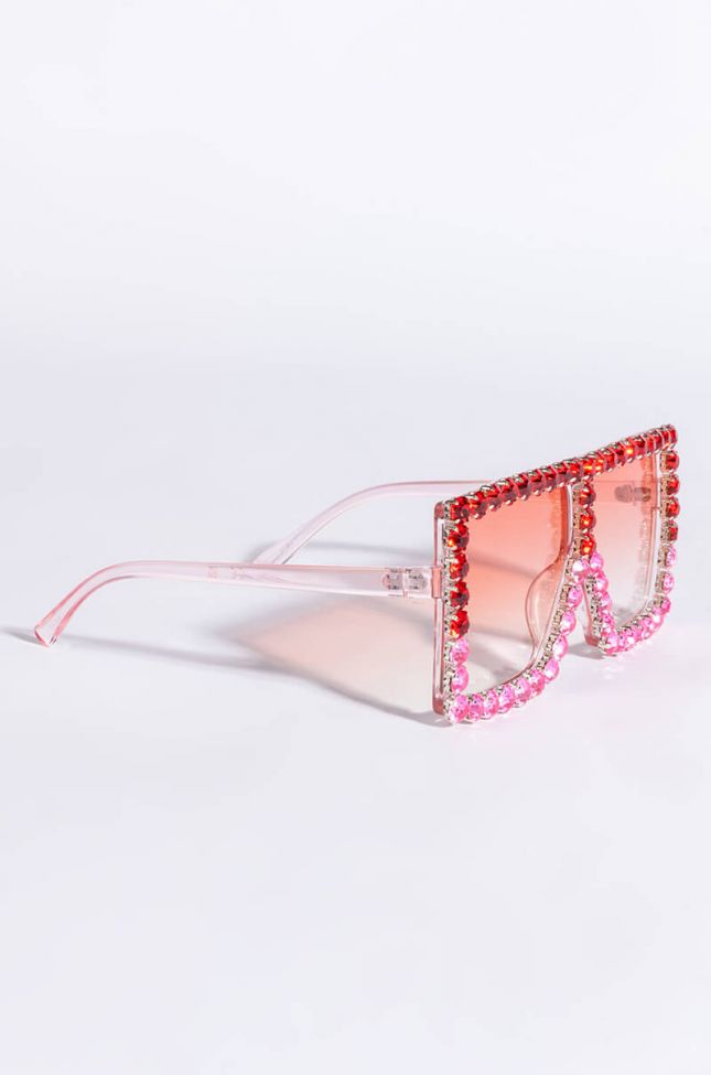 Front View Pop Out Rhinestone Sunnies