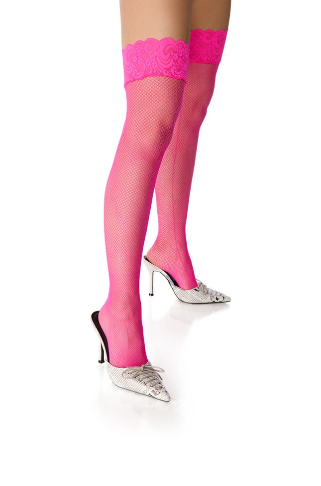 Front View Pretty In Pink Stretch Stocking