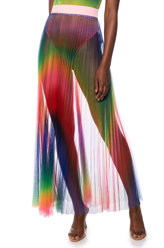 PRIDE EFFECT PLEATED MAXI SKIRT