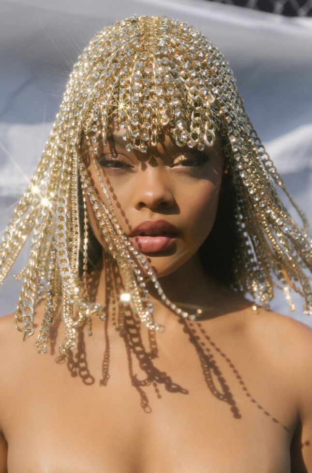 Front View Queen Of Fucking Everything Rhinestone Headdress