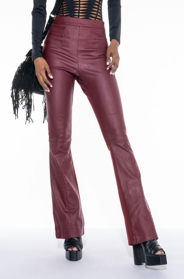Front View Raspberry Dream High Waisted Pants