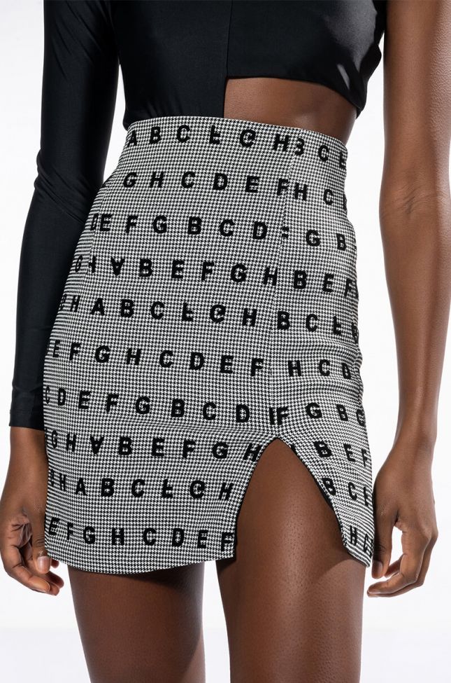 Side View Read Between The Lines High Rise Mini Skirt