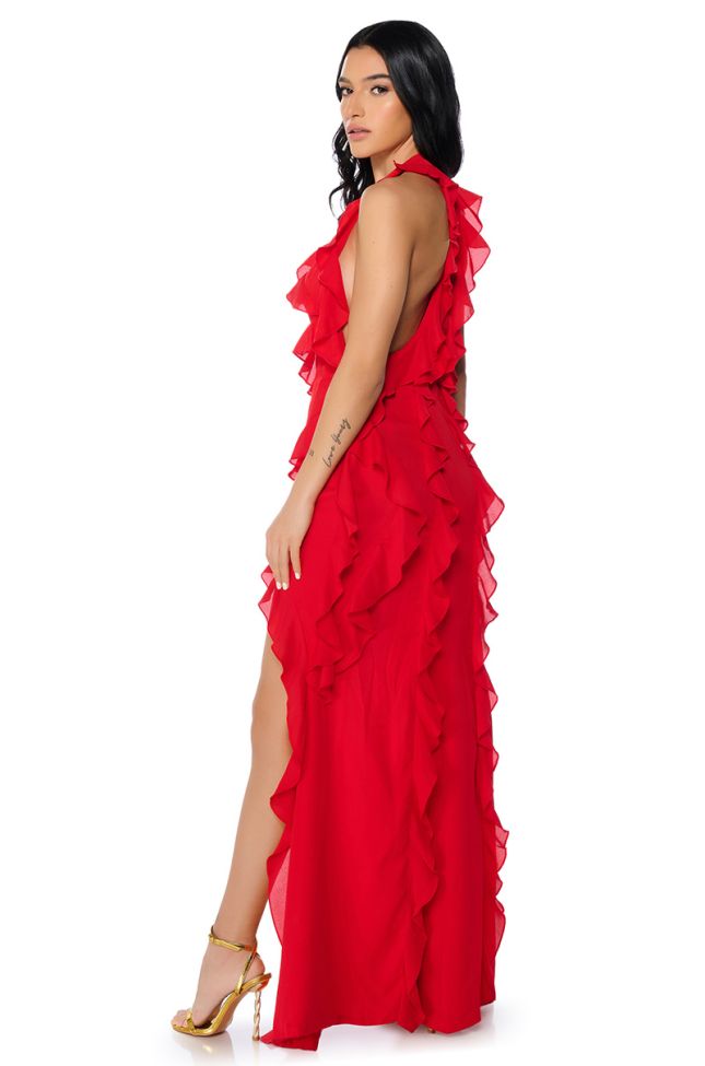 Side View Ready To Party Ruffled High Low Mini Dress