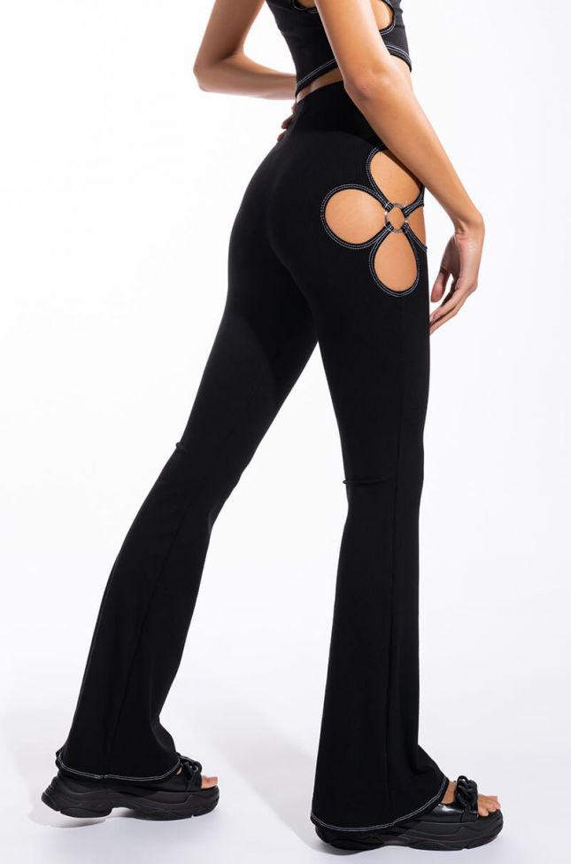 Side View Real Groove Cut Out Ribbed Pant
