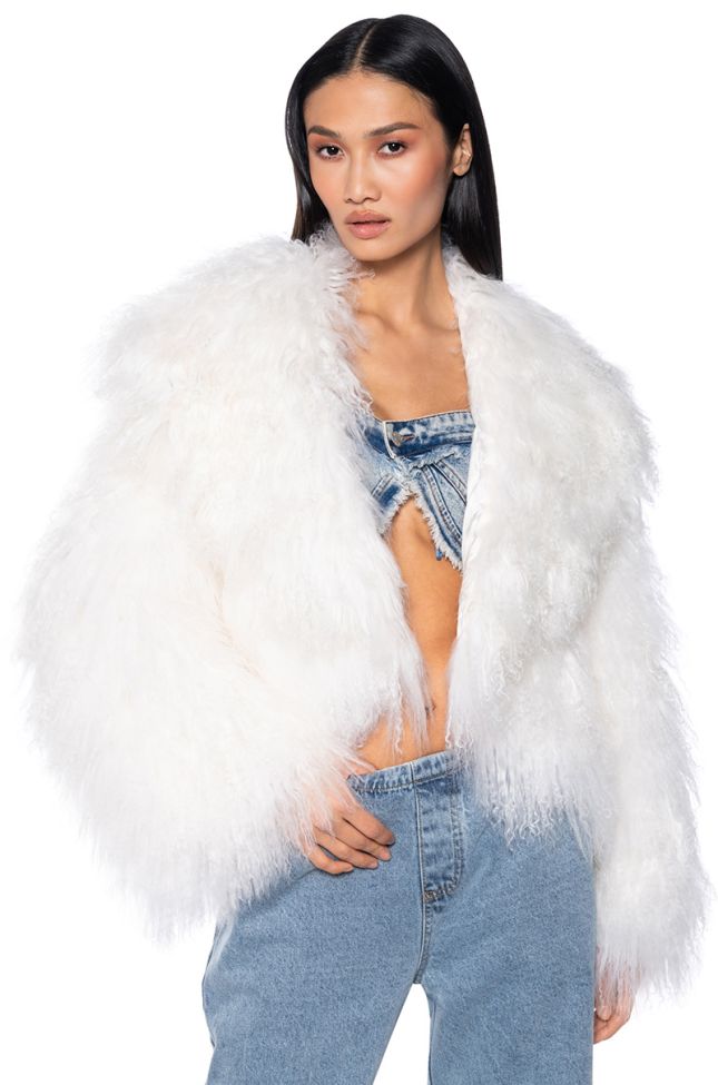 Extra View Real Mongolian Fur Crop Jacket