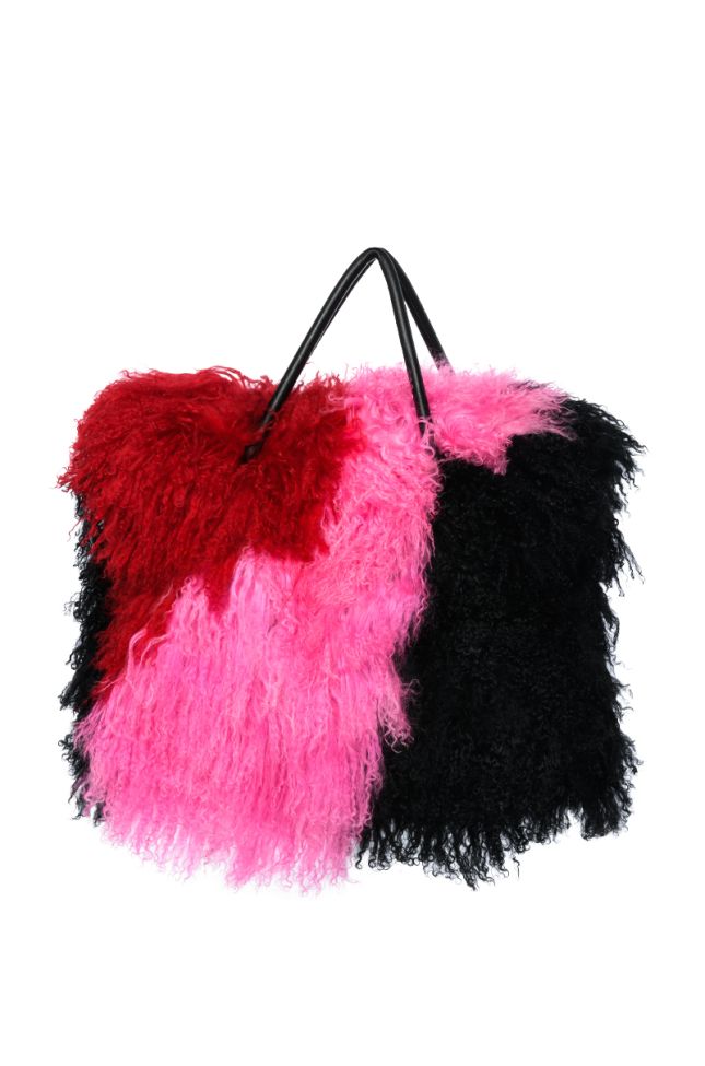 Extra View Real Mongolian Fur Tote