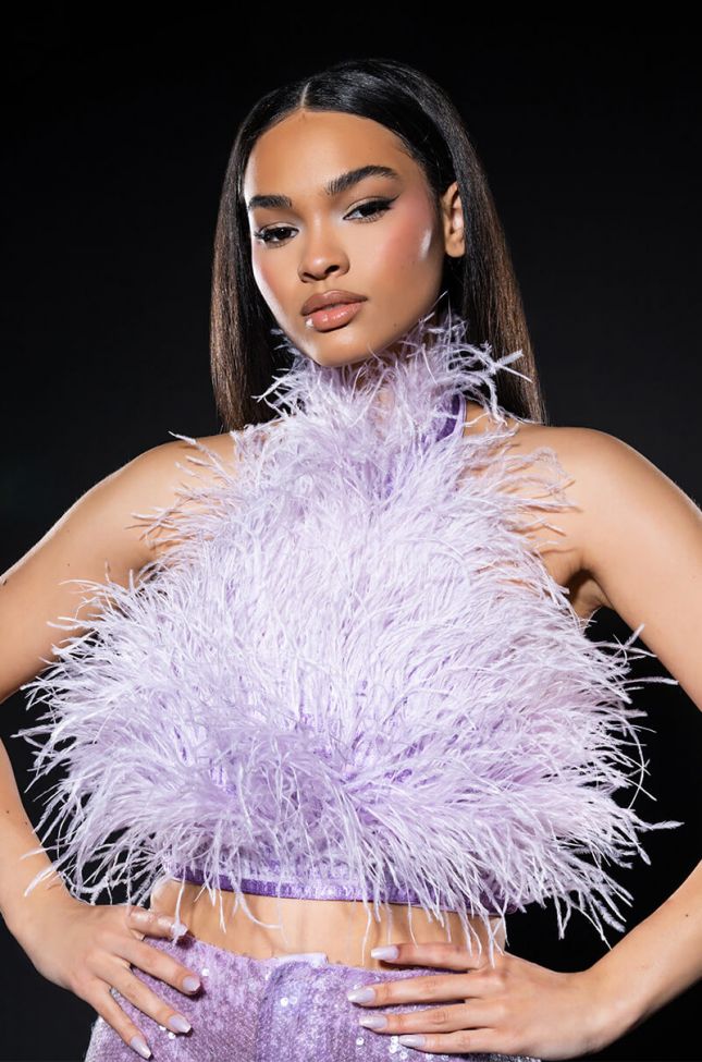 REAL OSTRICH FEATHER TOP