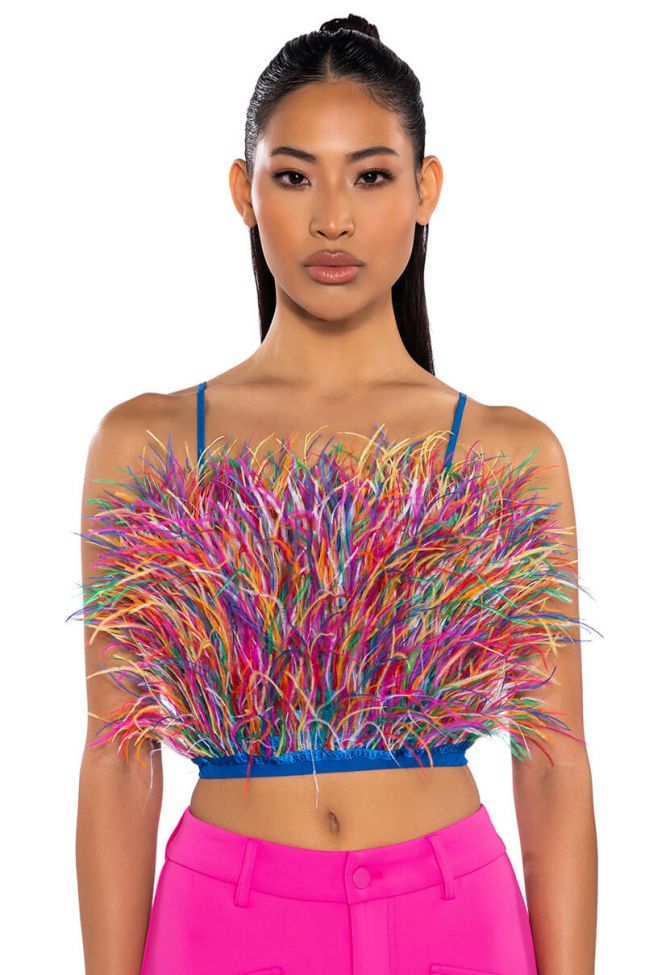 Front View Real Ostrich Feather Top