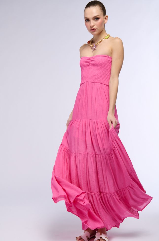 Side View Remember The Sun Strapless Maxi Dress