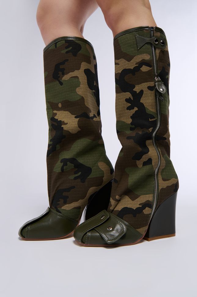 Front View Reporting For Duty Senna Camo Boot