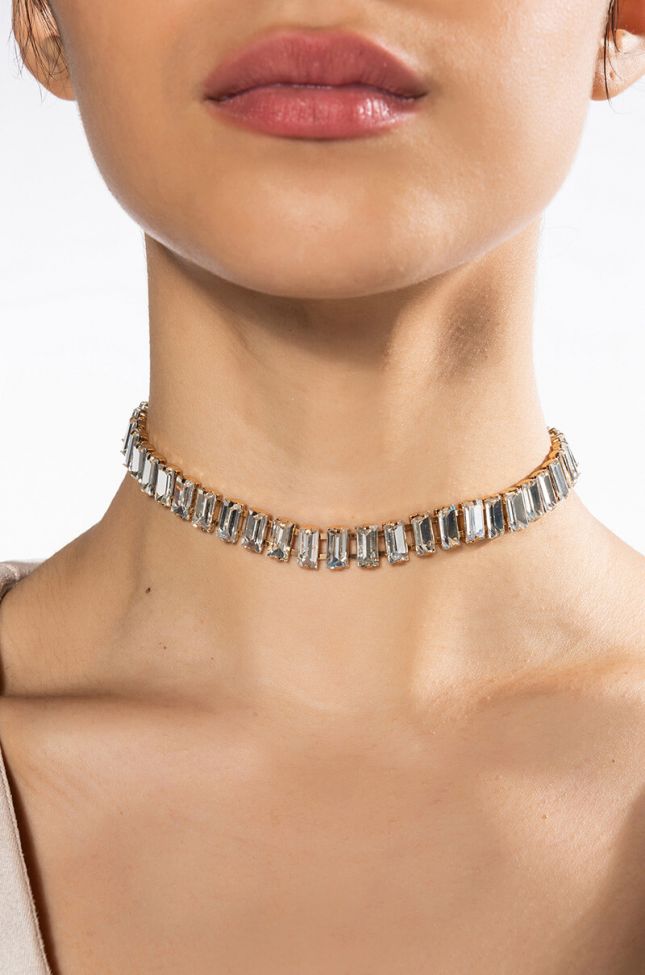 Front View Respect The Lifestyle Rhinestone Choker