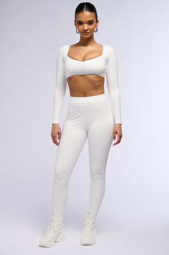 Extra View Rio Faux Leather High Rise Legging In White