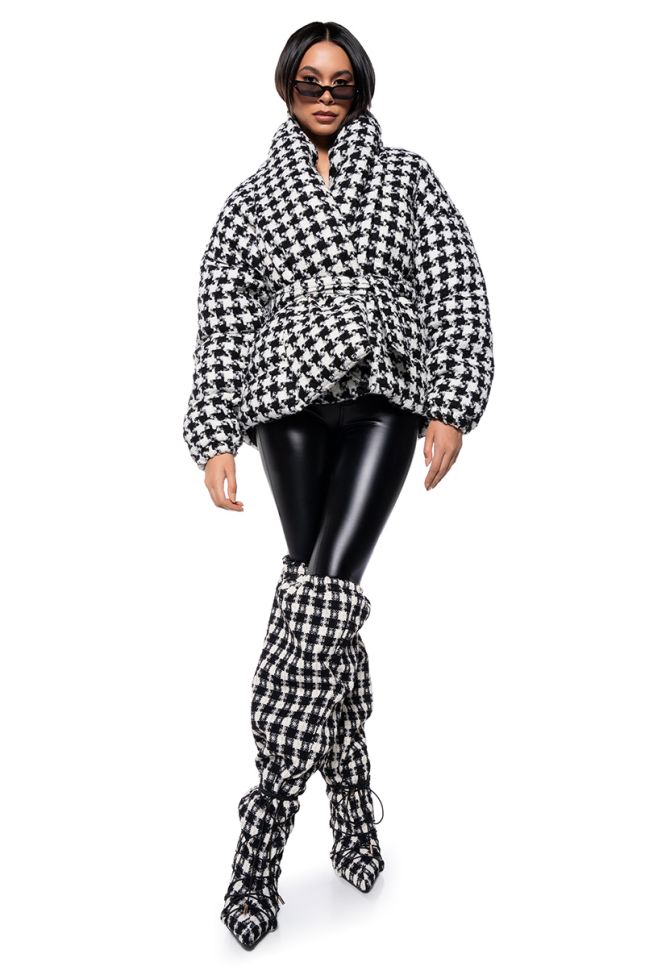 Side View Rive Gauche Houndstooth Puffer