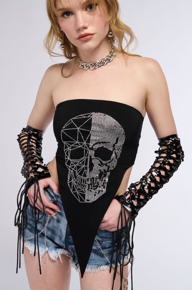 Front View Rock Of Love Bandeau Top