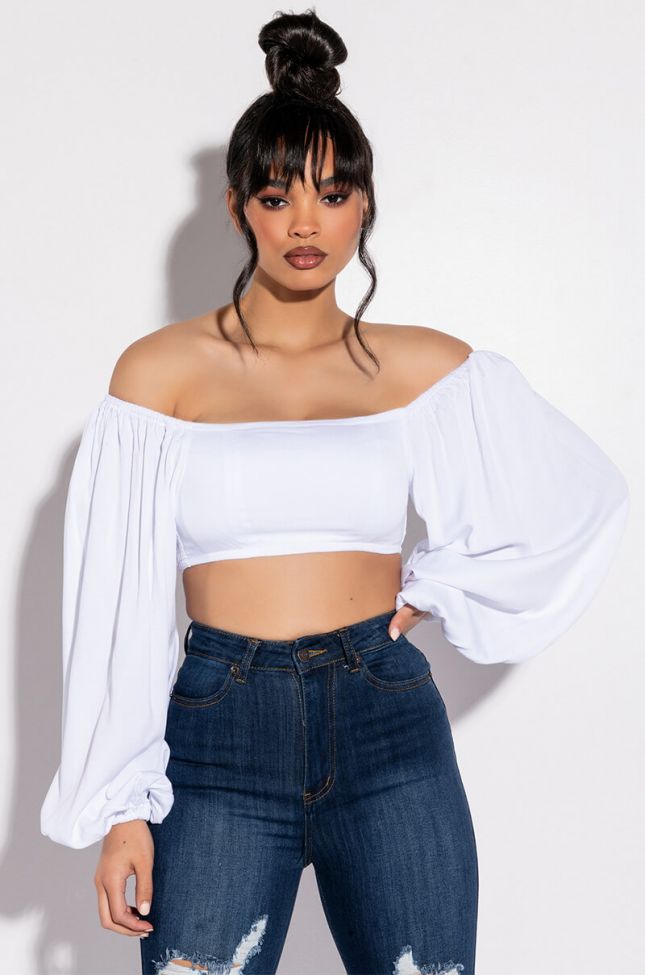 Front View Rock The Boat Off Shoulder Blouse