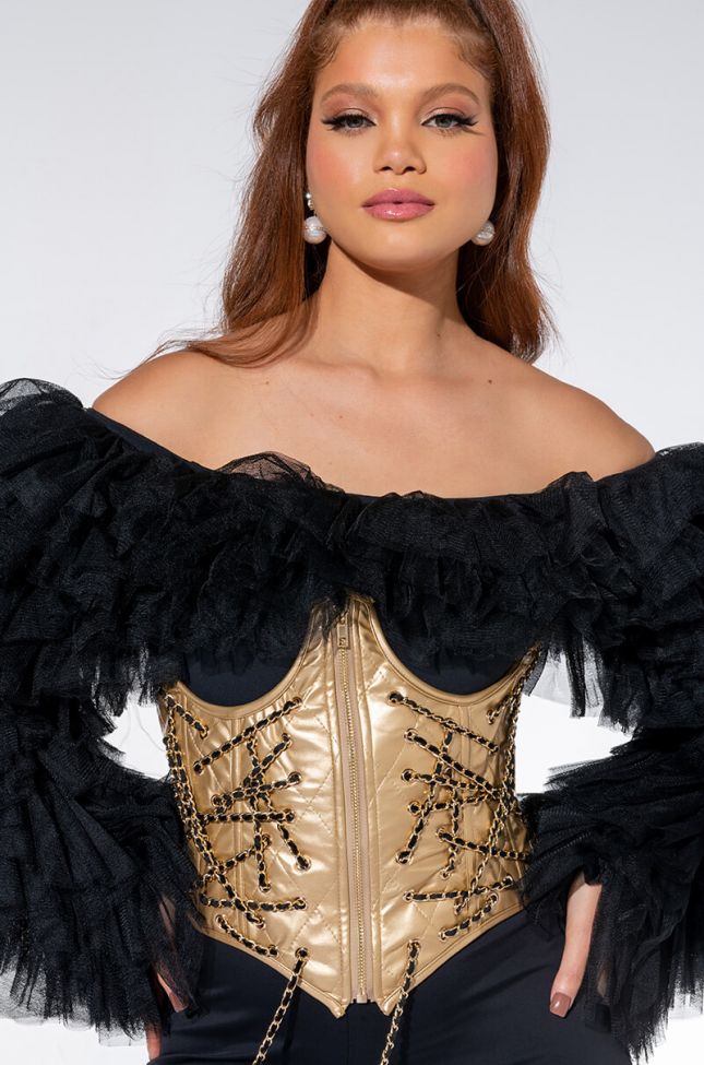 Front View Rock Your Boat Gold Chain Corset