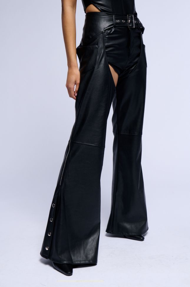 Front View Rodeo Faux Leather Chaps