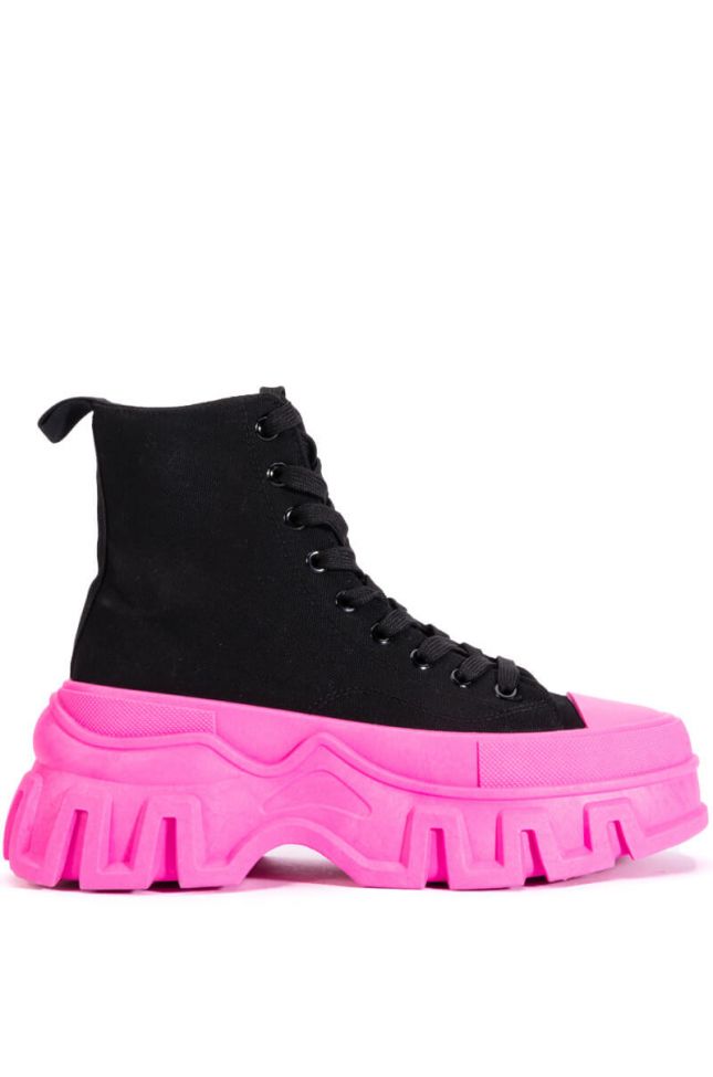 ROLLIN BLACK AND PINK HIGH TOP SNEAKER