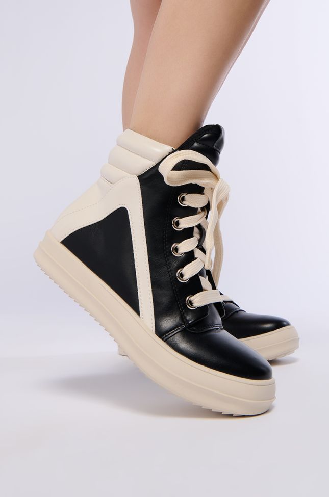 Front View Ruby High Top Sneaker In Black