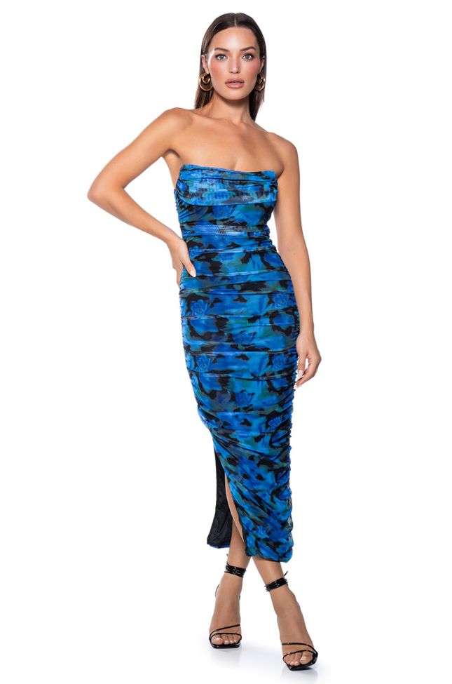 Front View Rylee Ruched Maxi Dress