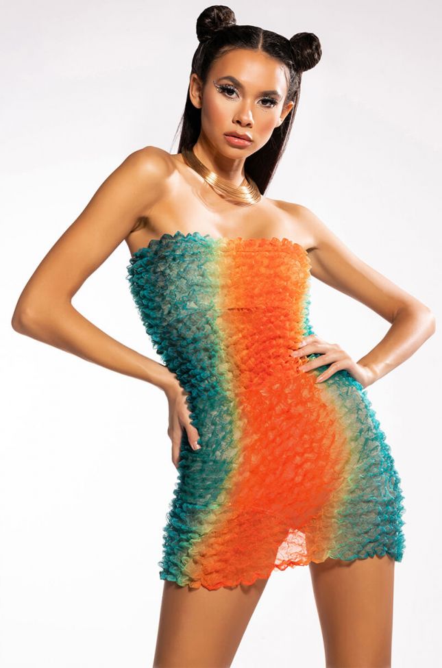 Side View Sangria Textured Tube Mini Dress