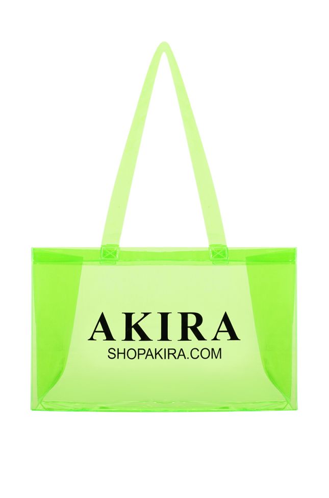 Side View Secure The Bag Akira Pvc Shopping Bag