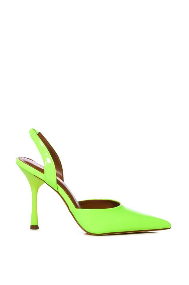 Side View Set It Up Sling Back Pump In Lime