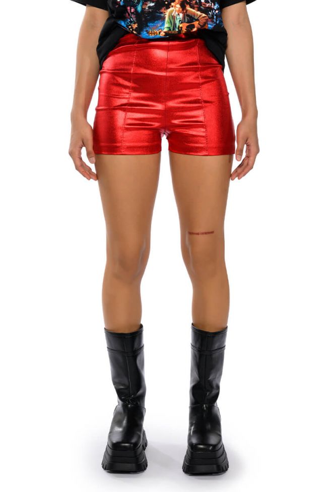 Front View Sexy Hot Pant Faux Leather Fashion Short